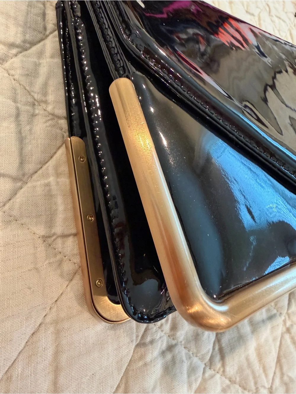Rachel Zoe Charlotte Patent Leather Clutch.